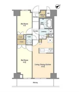 市谷台町坂フロント【6階】の間取り
