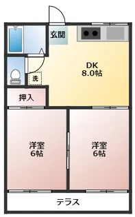 殿村ハイツA【1階】の間取り