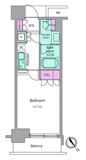レジディア月島II【4階】の間取り