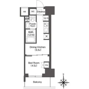 コンフォリア東新宿【11階】の間取り