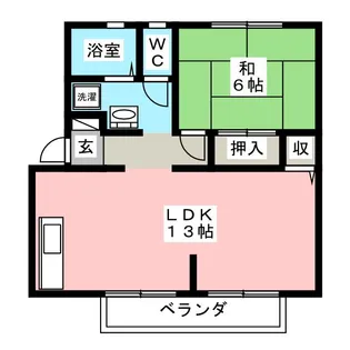 サンビレッジ長良I B棟【1階】の間取り