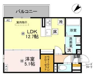 D room平井C棟【2階】の間取り