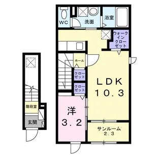 ソレイユ フルール III【2階】の間取り