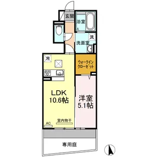 パーチェ津山口【1階】の間取り