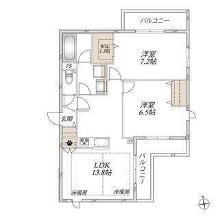 ヒンメルブラウ芦花公園【3階】の間取り