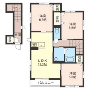 ヴェルジェ ボヌール【2階】の間取り