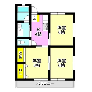ベルフラワー(青柳)【1階】の間取り