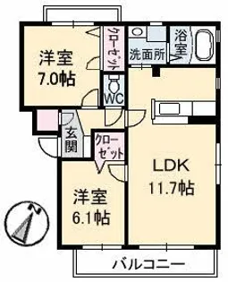 ルミエール南昭和【3階】の間取り