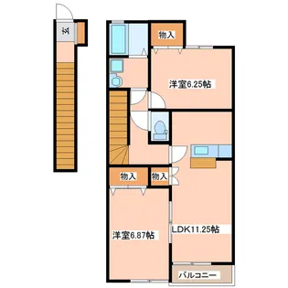 ソレアードS【2階】の間取り