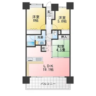 ポレスター松本城公園【9階】の間取り