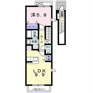 カレッジコートA【2階】の間取り
