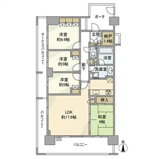 デライトシティブレスコート【2階】の間取り