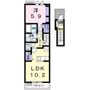 クレセントE【2階】の間取り