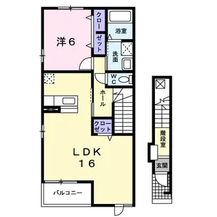 クラージュ E棟【2階】の間取り