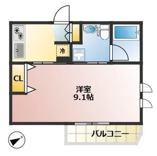 Apartment風音【1階】の間取り