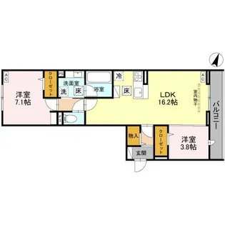 Noble raffiner戸塚東A【1階】の間取り