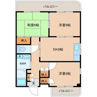 ソレイユ八幡町【4階】の間取り