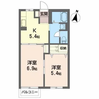 シャーメゾン松園【1階】の間取り