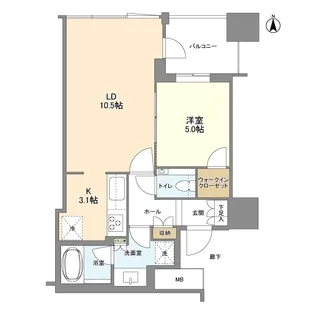 クラッシィタワー淀屋橋【8階】の間取り