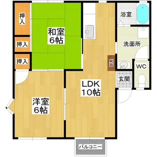 ファミール塚原C棟【2階】の間取り