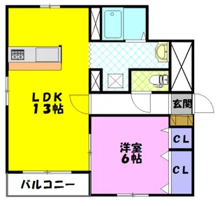 ヴィラ・コウヨウ B【3階】の間取り