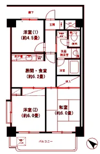 キャッスルマンションヨコハマ高島台【1階】の間取り