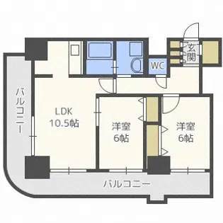 ティアラタワー中島倶楽部【30階】の間取り