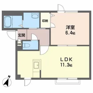 ヴィラージュA【1階】の間取り