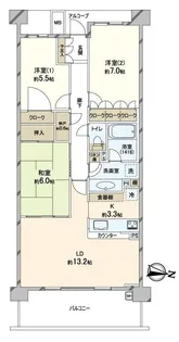 パークシティ稲毛の杜【2階】の間取り