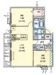 シャトーリーブル【2階】の間取り