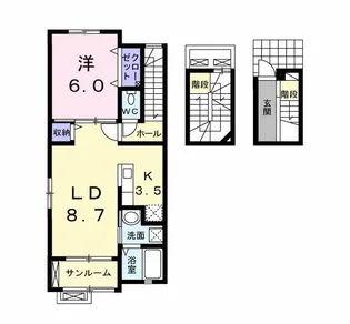 パレス シャトンA【3階】の間取り