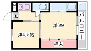 ビレッジハウス朝日ヶ丘【3階】の間取り