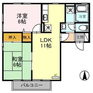 ソレイユ白子II【1階】の間取り