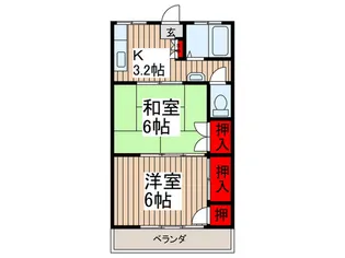 第二コ-ポ保木間【2階】の間取り