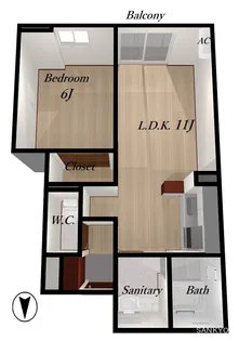 山形県山形市南原町1【アパート】の間取り