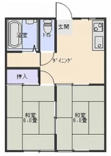 コーポ紫塚F棟【1階】の間取り