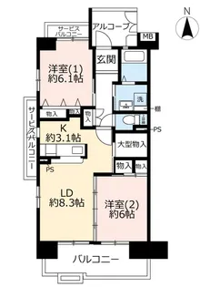 URアーバンラフレ鳴海【8階】の間取り