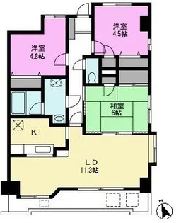 リジェール越谷【6階】の間取り