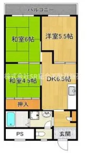 花園マンション巽【4階】の間取り