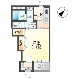 サクシード鹿島谷B【1階】の間取り
