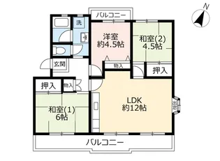 URグリーンタウン槇島【2階】の間取り