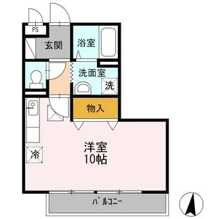 ベイサージュ富の原 B棟【1階】の間取り