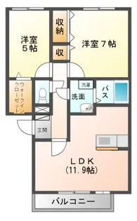 シャンテ城下B【1階】の間取り