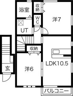 メゾンフルールIII C棟【2階】の間取り
