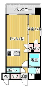 1LDKの間取り画像