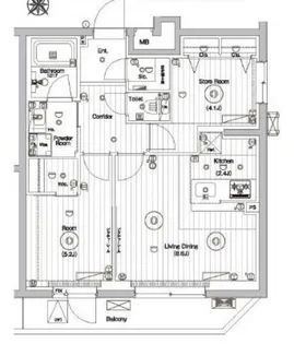 東京都渋谷区代々木4【マンション】の間取り