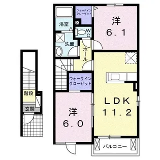 サニープレイスII【2階】の間取り