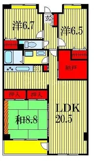 エルプレイス下総中山I【2階】の間取り