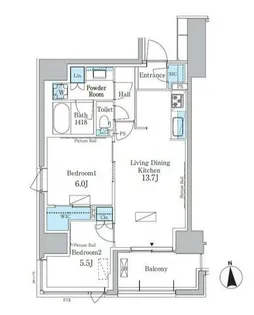 パークアクシス新宿百人町【5階】の間取り