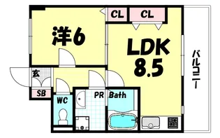 ユニバーサルビル【9階】の間取り